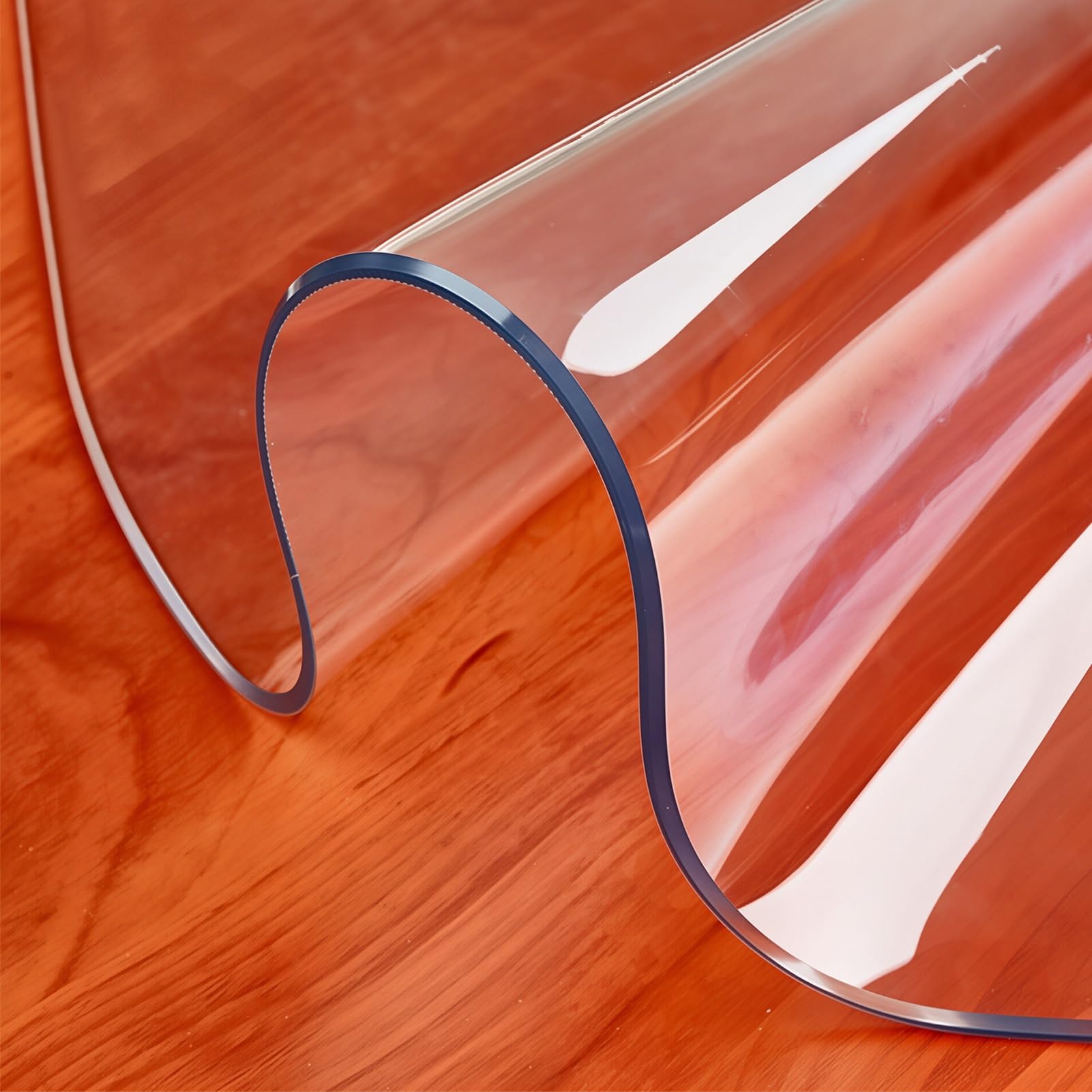 Nappe de protection ronde en PVC transparent resistant a la chaleur pour table