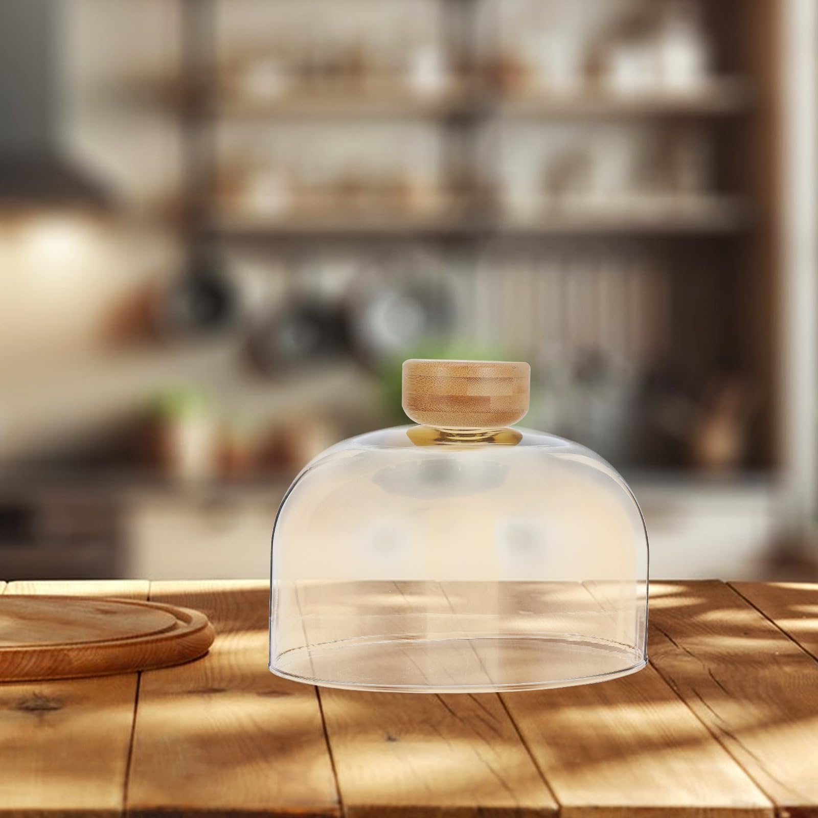 Alzata per Dolci con Cupola in Legno e Vetro per Matrimoni | Elegante Design Naturale, Facile da Riporre e Pulire, Mantiene i Dessert Freschi, Uso Interno