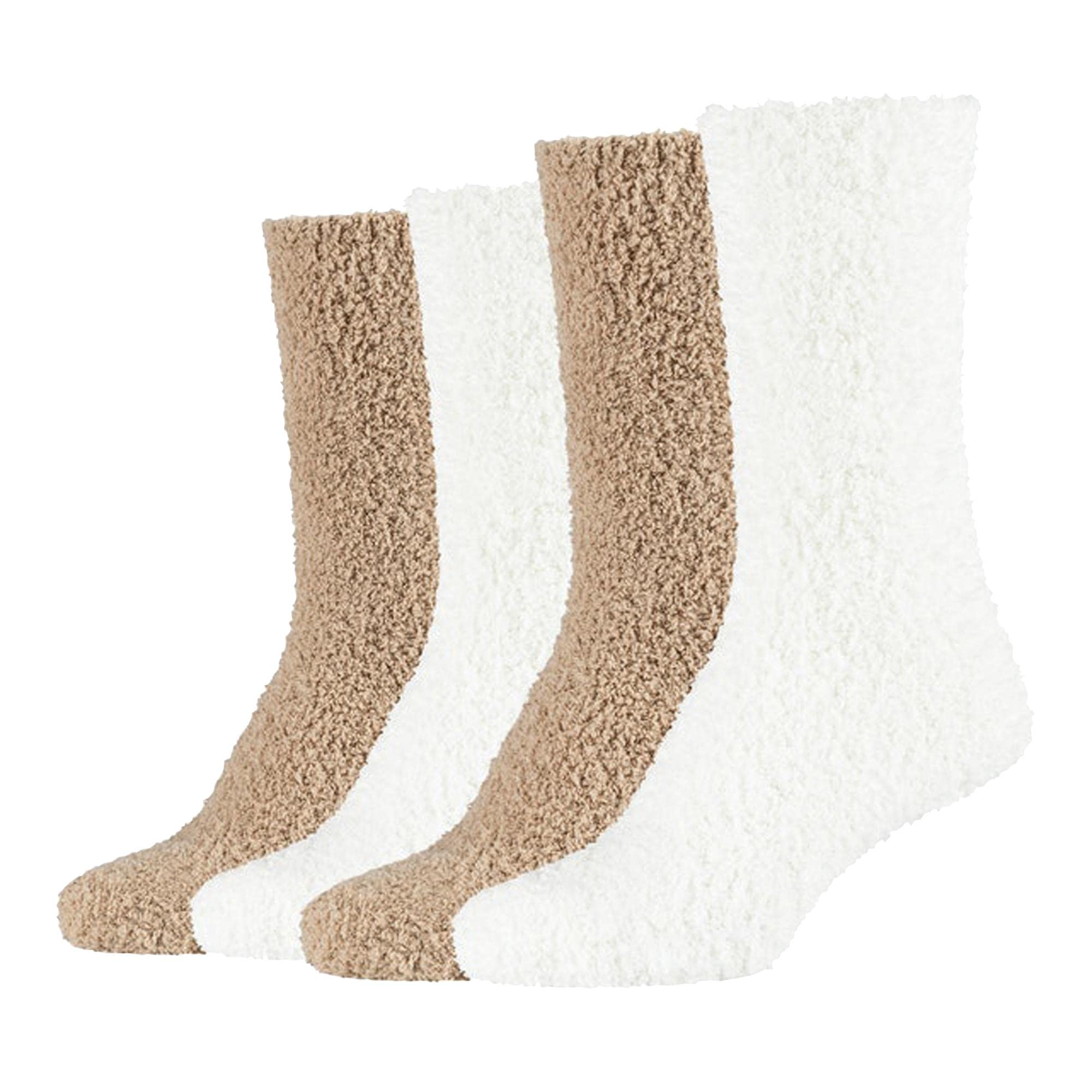 Camano Women's Taupe 1103482000 - Damen Sustainable Cosy Kuschel Socken 4 Paar, Größe 35/38 Cozy Socks,