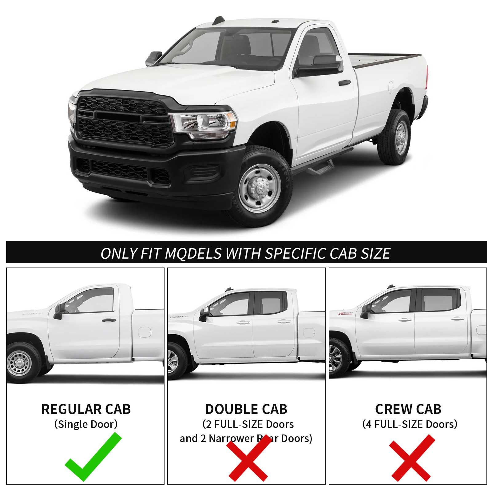 For 09-14 Ford F150 Super Cab Running Board Side Step Drop Nerf Bar Black BOC