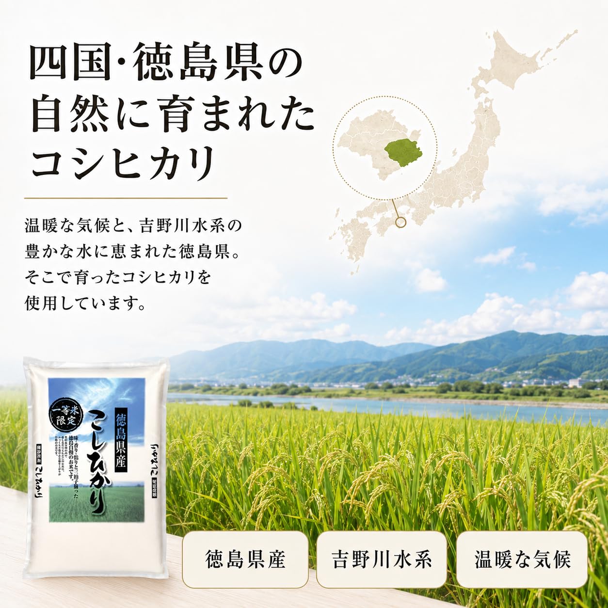 Amazon.co.jp: 徳島県産 コシヒカリ 精米 白米 一等米限定 単一原料米