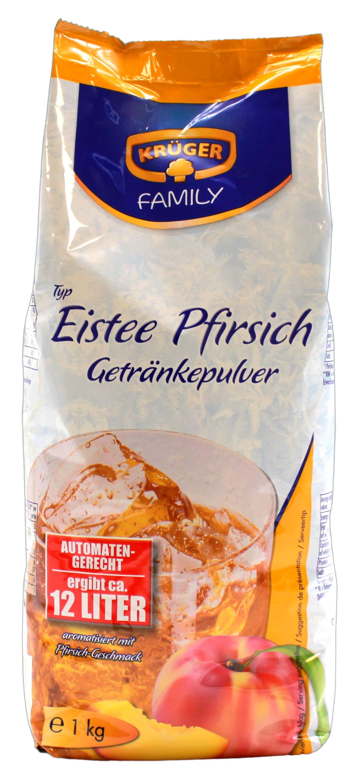 Krüger Family Typ Eistee Pfirsich Getränkepulver, 10er Pack (10 x 1 kg)