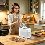 Comptoir portable Mini Créateur de glace, 12v DC Conception de comptoir compacte, fenêtre de vue, simple libération de glace pour la cuisine maison Parties de bureau Rv Voyage (Blue_02)