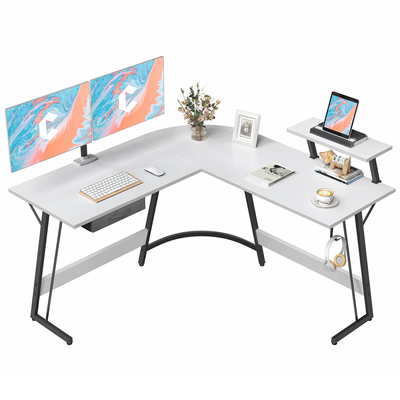 Buy CubiCubi L Shaped Gaming Desk, 51.2" Home Office Gaming Desk