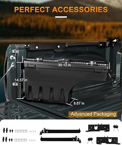 Miniatura 5 de ROADFAR Caja de almacenamiento de repuesto para caja de camioneta del lado izquierdo del conductor y del lado derecho del pasajero para Nissan