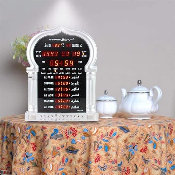Islamic digital clock, Muslim clock with Intelligent Remote Control, Special Wake Up Function, wall calendar, mosque, Mosque Prayer clock Islam around the world Prayer clock,