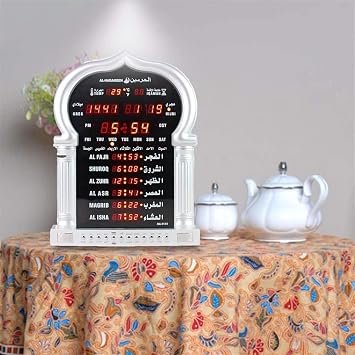 Islamic digital clock, Muslim clock with Intelligent Remote Control, Special Wake Up Function, wall calendar, mosque, Mosque Prayer clock Islam around the world Prayer clock,