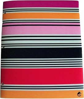 Carolina Pad Studio C Poly Folder, The in The Navy Collection (Shades of Red and Orange Stripes on Navy)