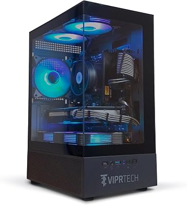 ViprTech Stryker 3.0 Gaming PC - AMD Ryzen 7 (4.1GHz Turbo), RTX 3060 12GB, 16GB DDR4 RAM, 1TB SSD, 700W PSU, WiFi BT, Win 11 Pro, RGB, Desktop Computer Prebuilt, Onyx Black
