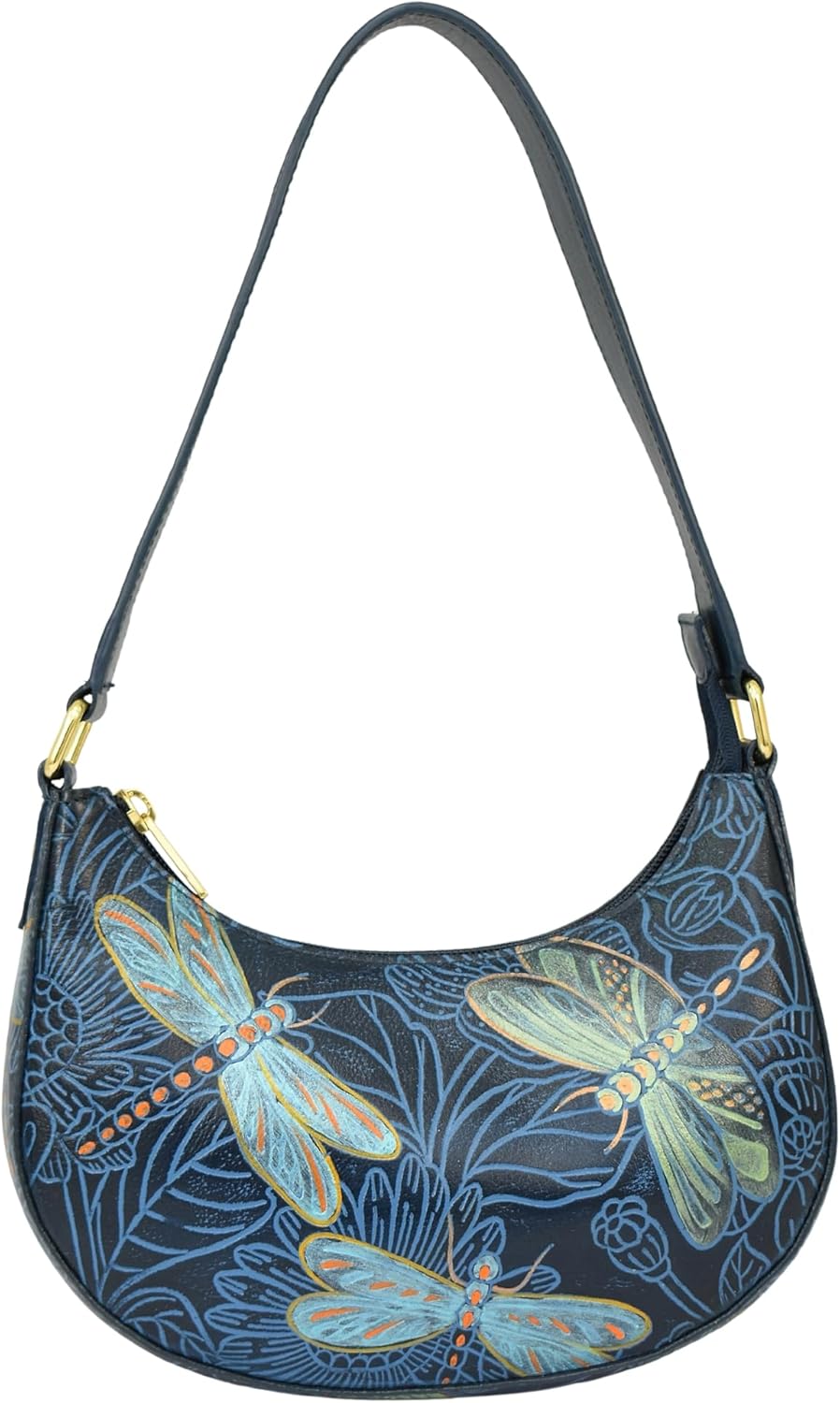 Anuschka Women’s Original Genuine Leather Hand-Painted Small Shoulder Bag