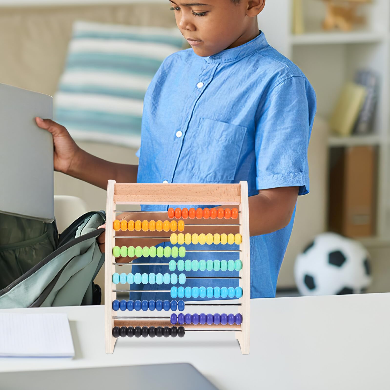 Homoyoyo Boulier Éducatif en Bois pour Améliorer la Précision du Calcul Cognition Mathématique pour Garçon et Filles Outil Mathématique pour Apprentissage Quotidien et Relation