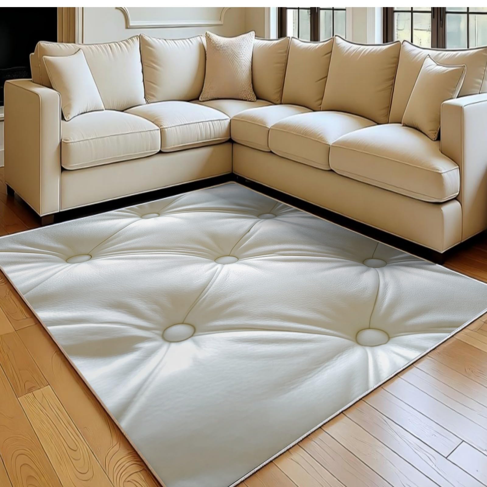 Tapis de salon antidérapant 120x180 texture diamant en flanelle douce lavable pour couloir