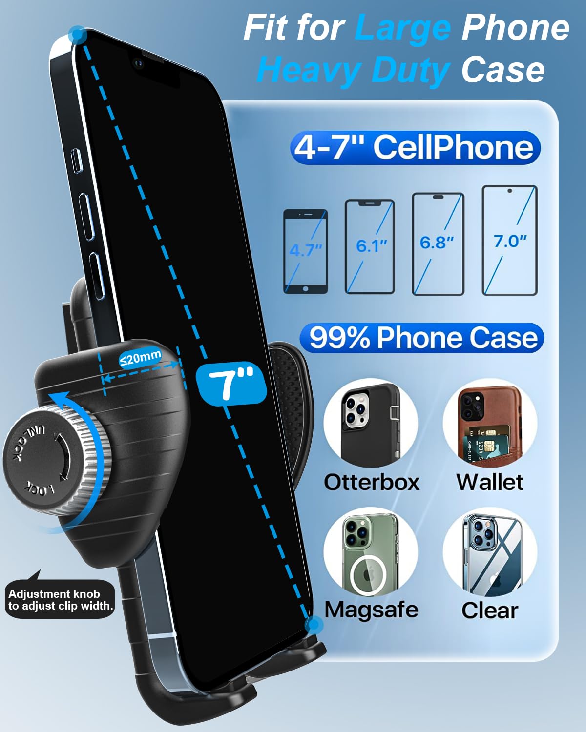 Soporte Metálico Flexible Móvil para Silla de Ruedas, Carro Bebe, Bicicleta | Soporte Móvil Cintas de Correr, Carrito - Abrazadera Manillar Tubo Barra para iPhone 17 /16/ 15, Galaxy y todos los Teléfonos
