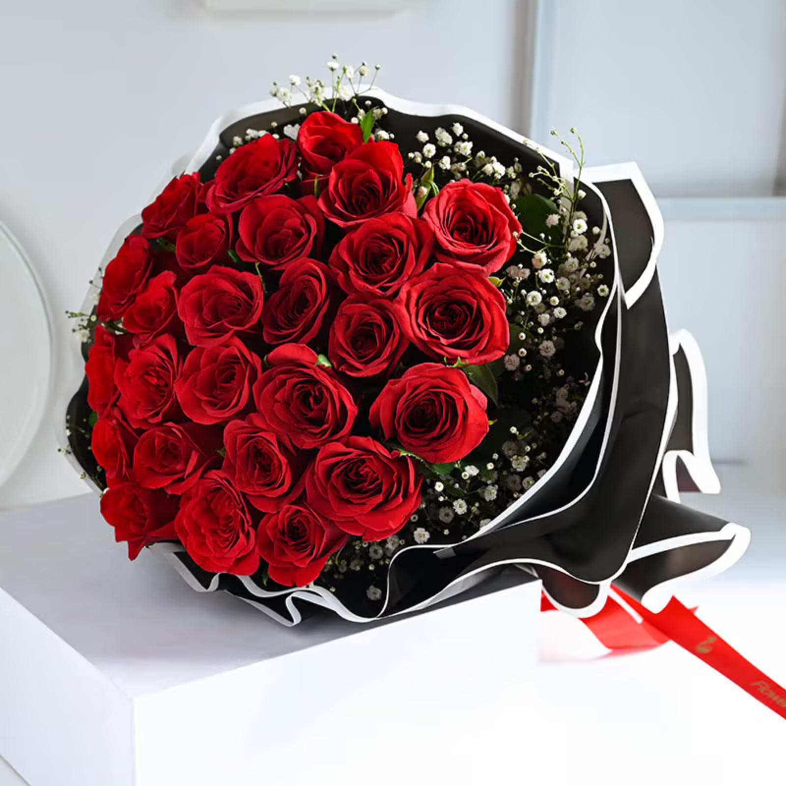 FlowerAura Fresh Live Flower Bouquet of 24 Red Roses Flowers For Birthday Gift, Anniversary Gift, Valentine's Day Gift For Boyfriend, Girlfriend, Wife & Husband (Same Day Delivery)-picture-34