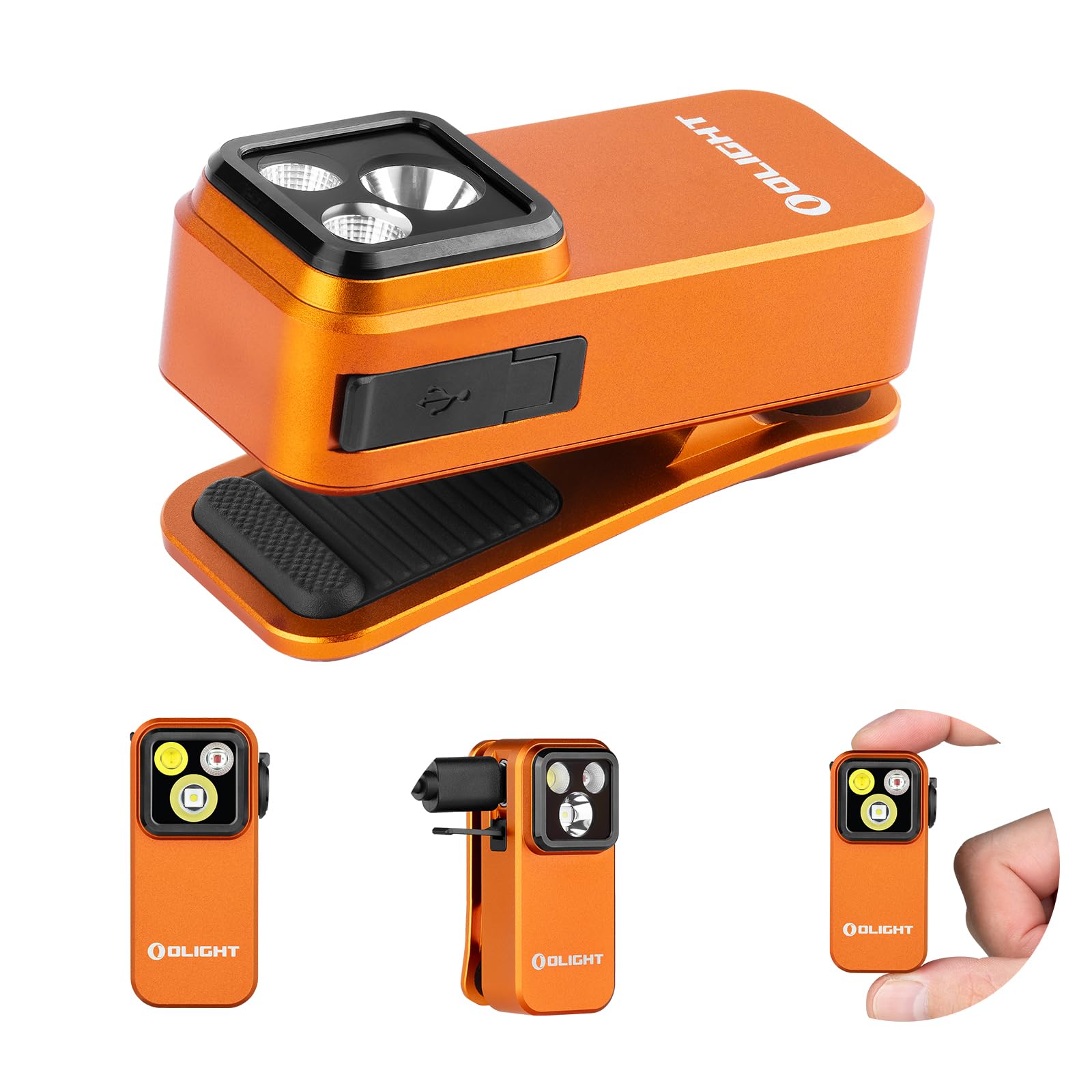 Lampe Torche Led Ultra Puissante Pro Lampe De Poche à Clip 3 Sources De Lumière 5 Modes 500LM 120M Performance Max. Mini Lampe Torche Longue Durée 144H EDC Type C Olight Oclip