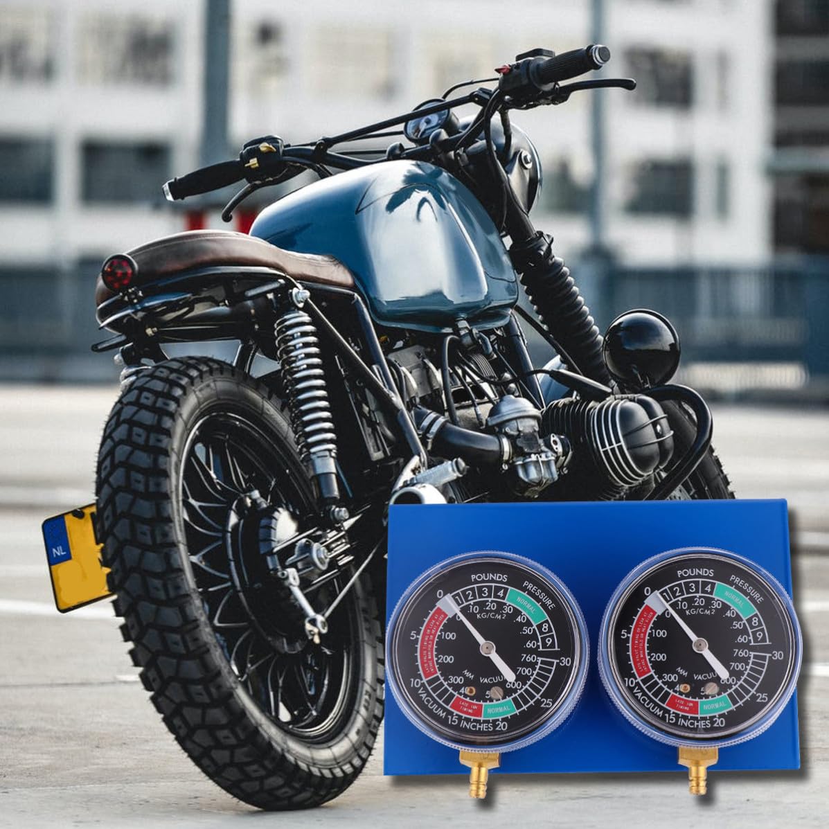 MAGICLULU Medidor de Vacío Sincronizador y Equilibrador de Carburadores para Motocicleta de 4 Cilindros 2 para Uso en Superficie de Trabajo y Hogar