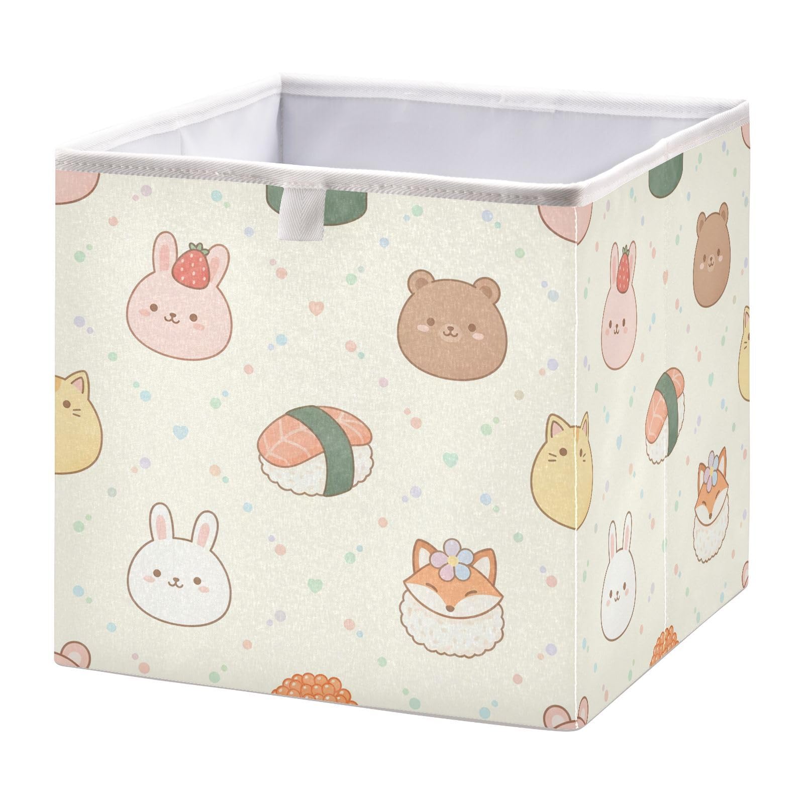 Ewusp Sushi Cube Storage Boxes 28x28 cm Foldable Closet Organiser Bin Holiday Basket Baby Basket for Nursery Bedroom Office