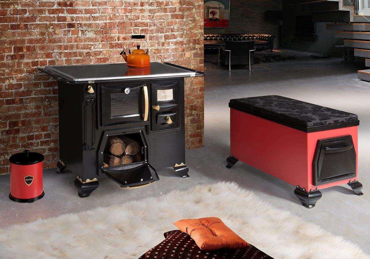 Fogão a Lenha Vermelho Nº 02 com Chapa e Saída Esquerda — Melhor Visual Vibrante e Prático