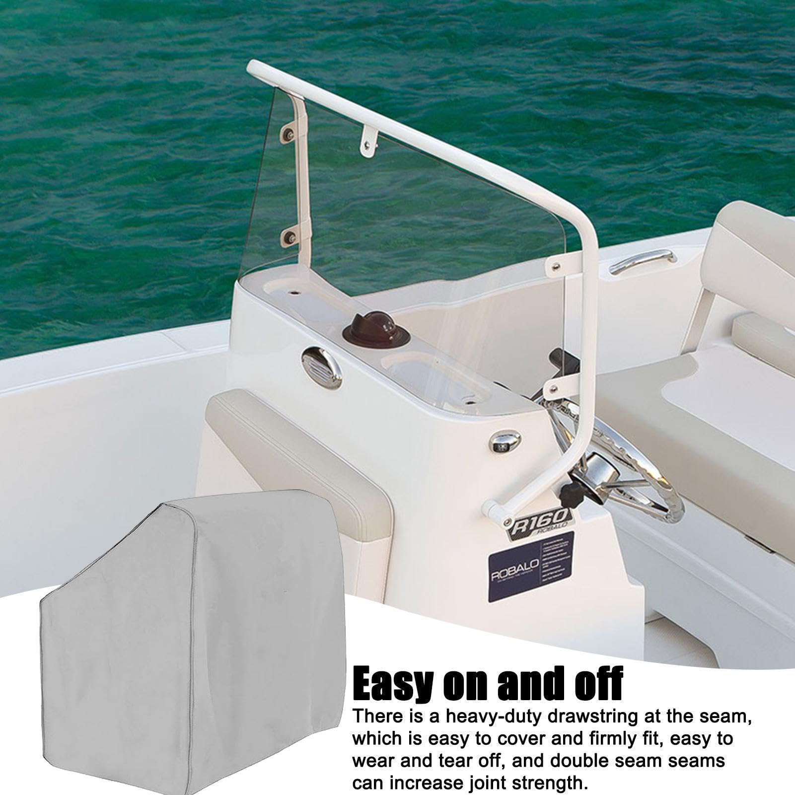 Copertura Consolle Barche – Impermeabile 600D Marine Grade Protezione Solare | Accessorio Console Centrale | Copertura Barca 45 H 40 L 46 W