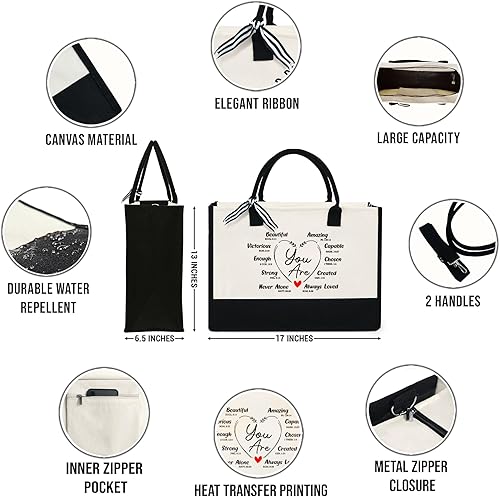 Miniatura 2 de Regalo para mujeres, mamá, profesora, regalos de cumpleaños para jefa, amiga, compañera de trabajo, bolsa de lona de 13 onzas con cremallera