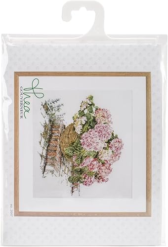 Thea Gouverneur - Kit de punto de cruz contado - Hortensia rosa - Aida - 16 unidades - para adultos - 2047A
