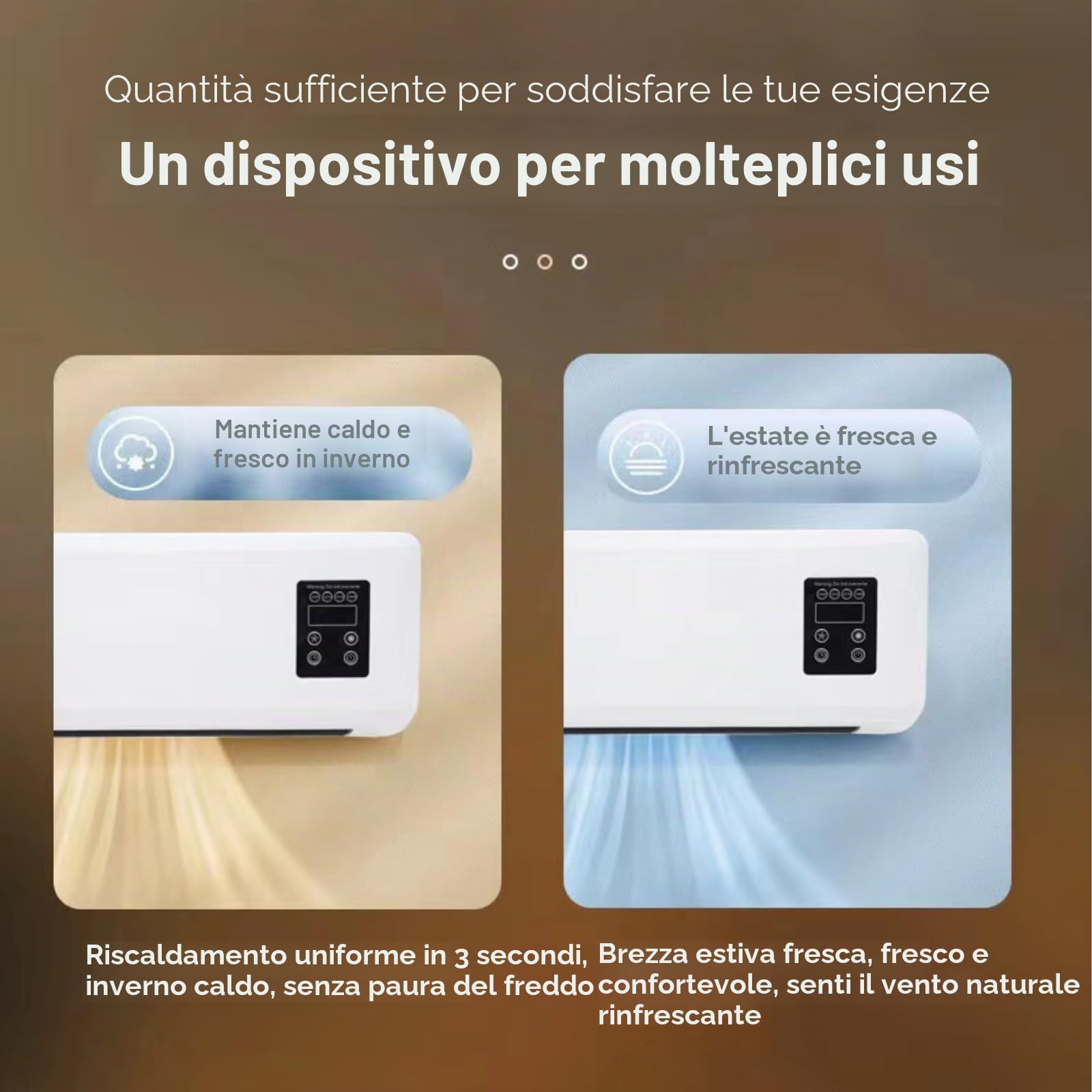 Ventilatore di Raffreddamento a Parete, Ventilatore Condizionatore Portatile Climafy con Telecomando, Sistema di Climatizzazione, Condizionatore a Parete, Reversibile Split, Senza Unità Esterna