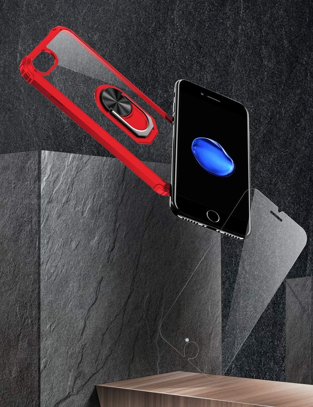 236PC iPhone 7 or iPhone 8 Case, [Military Grade Drop Protection] Drop Test Case|Stand|Compatible with Apple iPhone 8/iPhone 7 - Red