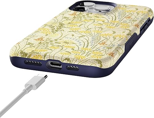 Vista 237 de Casely Funda para iPhone 15 Pro Jardín Secreto Flores mixtas Funda atrevida Compatible con MagSafe y botón de acción Jardín Secreto Floral