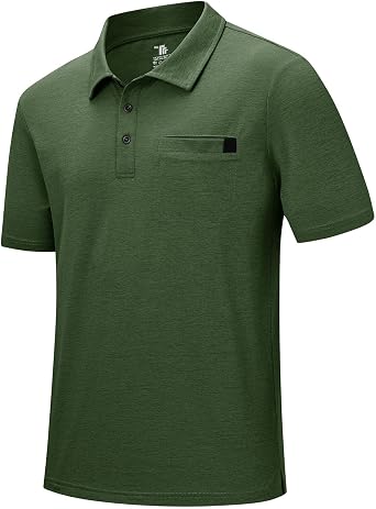 Rdruko Mens Polo Shirts Short Sleeve Golf Shirt with Pocket