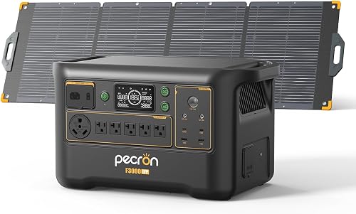 Pecron F3000LFP 3072Wh Portable Power Station with 200W Solar Panel - 3600W Expandable Solar Generator for RV, Home, Camping, CPAP