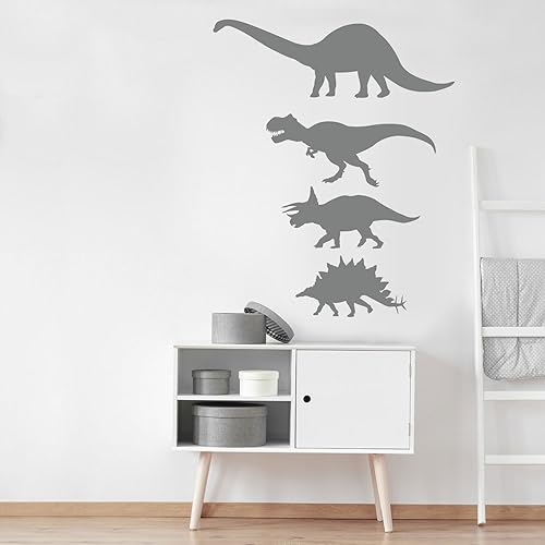 Chromantics - Juego de adhesivos de pared con diseño de dinosaurio (gris), color gris