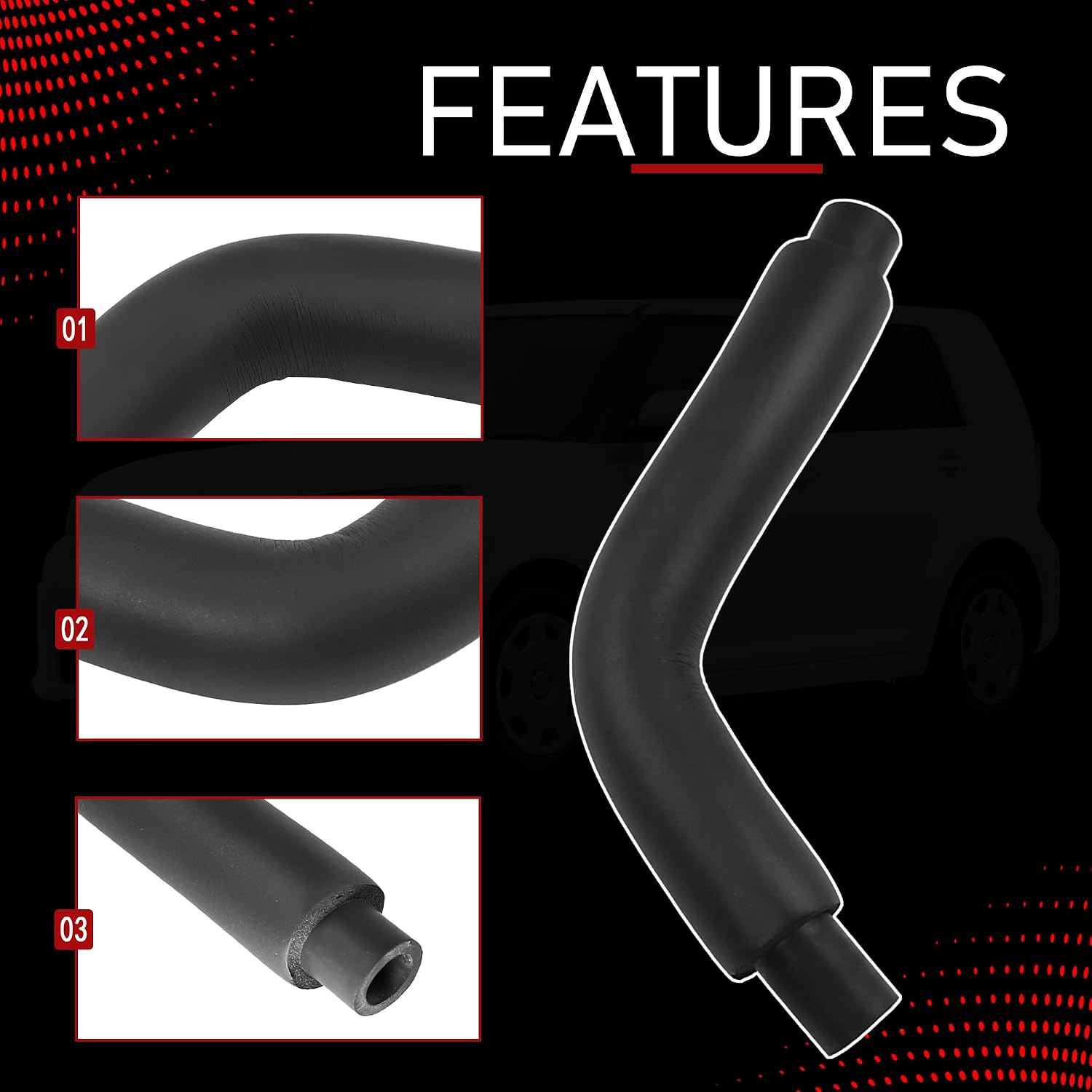 12261-28180 PCV Valve Hose Crankcase Breather Hose Oil Vent Tube | Compatible with 2008-2015 Toyota Scion xB 2.4L, Replaces 1226128180, Engine Crankcase Breather Hose, Ventilation Hose