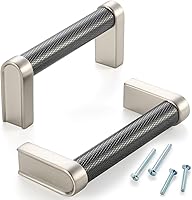 Vista 84 de Paquete de 5 tiradores de gabinete de 3–3/4 pulgadas estriado en negro y oro, manijas de gabinete mate en negro y oro cepillado AP1311, herrajes