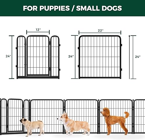 Miniatura 6 de FXW Puerta para perros extra ancha diseñada para uso en interiores, ancho ajustable de hasta 92 pulgadas de ancho (24 pulgadas de alto, 4 paneles de