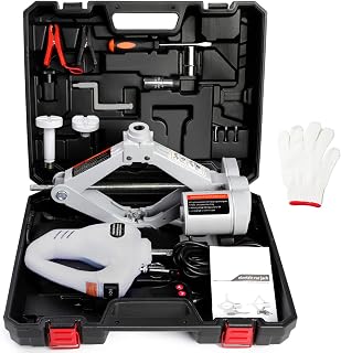 STANDTALL Electric Car Floor Jack Set 3 Ton All-in-one Automatic 12v Scissor Lift Jack with Impact Wrench for Tire Change & Replacement