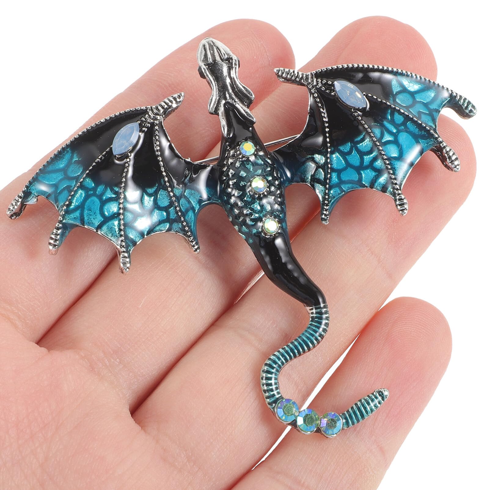 Jewelry Emaille Vintage Zodiac Dragon Brosche Pin Frauen Männer Tierstifte Clip Revers für Schals Pullover Jacken Kleidung Kleidung 7x6cm Jewelry