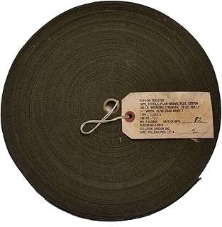 Military Outdoor Clothing Never Issued Olive Drab Cotton Flat Weave Tape, 3/4-Inch