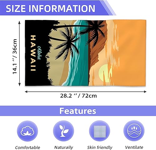 Miniatura 2 de BIGXIUKA Aloha Hawaii - Juego de 2 toallas de mano absorbentes de playa de estilo tropical, suave y transpirable, toalla de baño para cocina, hotel,