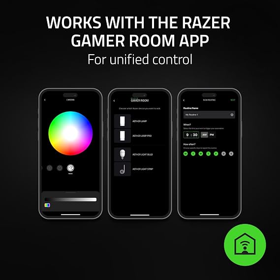Razer Aether Smart Light - LED Light for Smart Homes (Multidirectional Lighting, Supported by Chroma RGB, Compatible with Matter, Supports Smart Home Application)