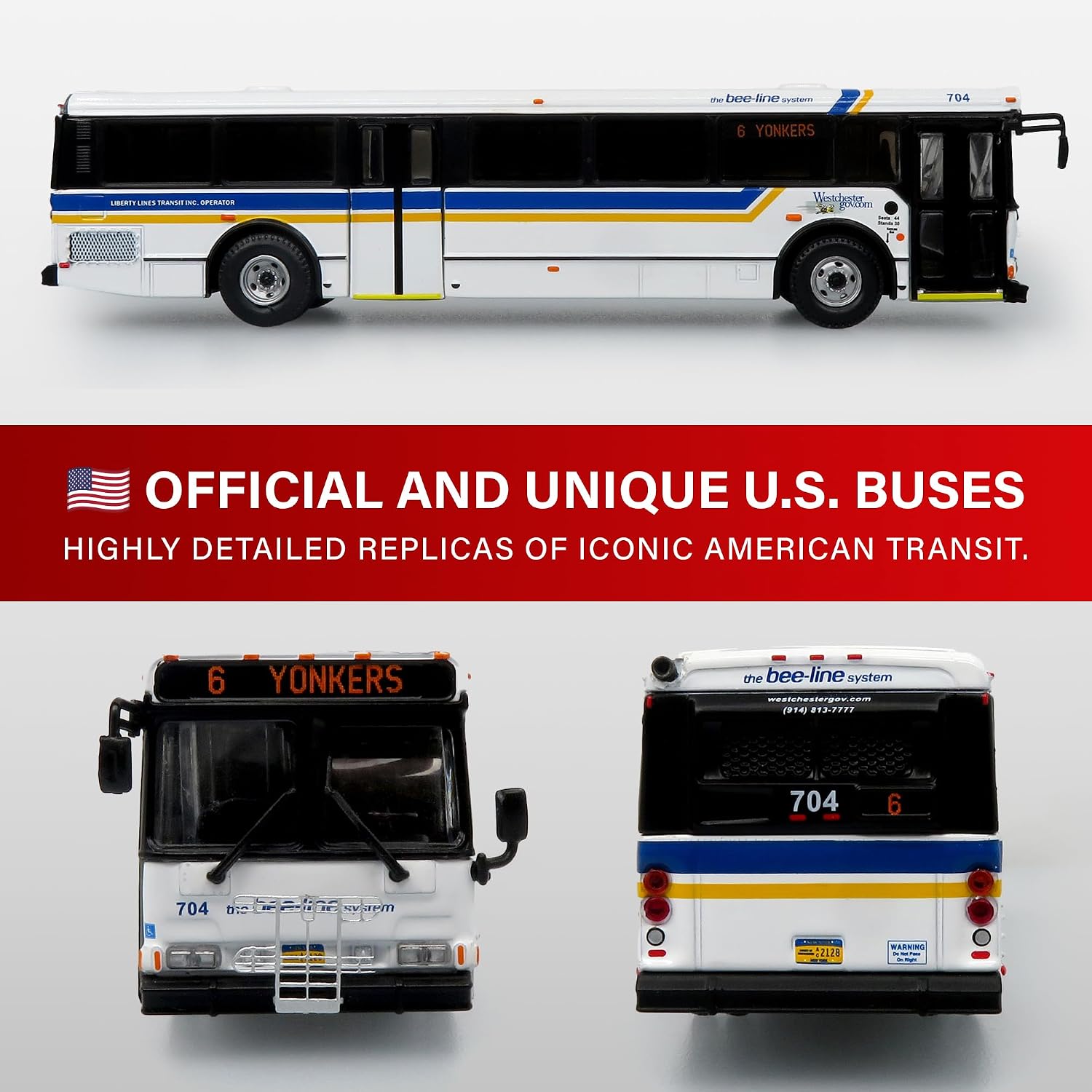 Iconic Replicas Orion V Transit Bus: Westchester Bee-Line System - 1:87 Scale (HO)
