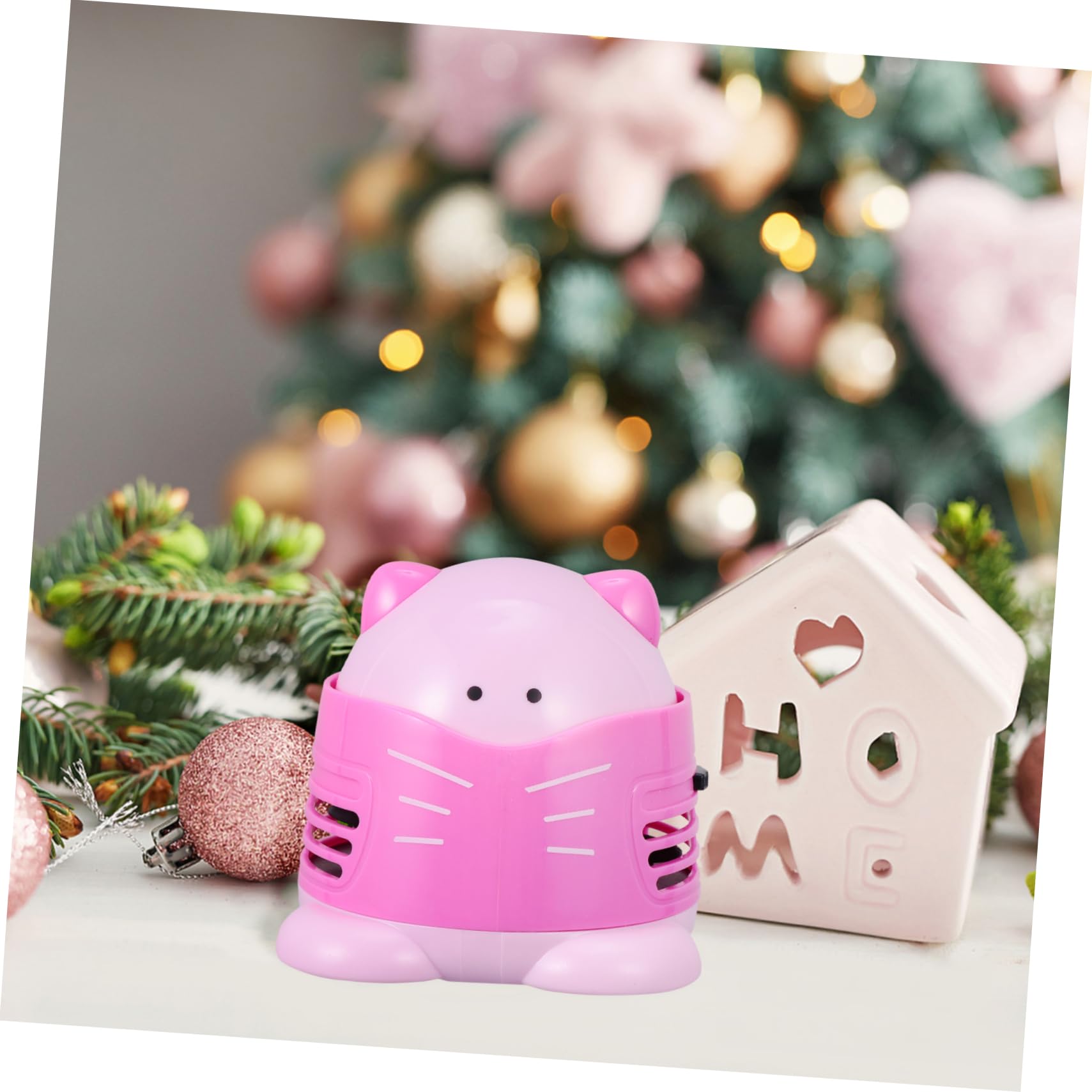 KALLORY Desktop Vacuum Cleaner Dust Collector Cute Cat Design Tabletop Cleaner for Crumbs and Dust for Home Office School and Car Cleaning