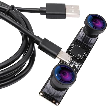 G 4MP Dual Lens USB Camera Wide Angle Sync PC Camera High Speed 1080P 60fps Lightburn Camera Binoculars Webcam Mini UVC USB2.0 Laser Engraving Camera Module for Computer
