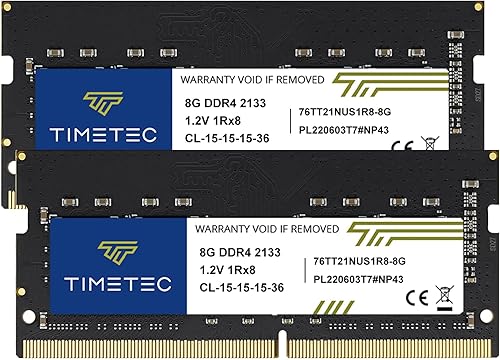 Timetec Kit de 16 GB (2 x 8 GB) DDR4 SODIMM para Intel NUC KITMini PCHTPCNUC Board 2133MHz PC4-17000 No ECC sin búfer 1.2V CL15 1Rx8 Rango único 260