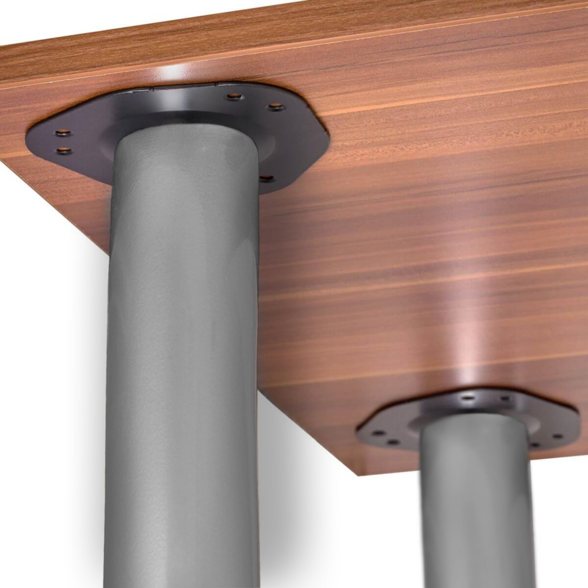 Gedotec Patas de Mesa de Metal Plateado Mate Eco D 60 mm [Extremadamente estables] 4 Patas de Mesa Plateadas I Patas de Mesa Ajustables Altura 710 mm + 30 mm Incluye Material de fijación I Patas de