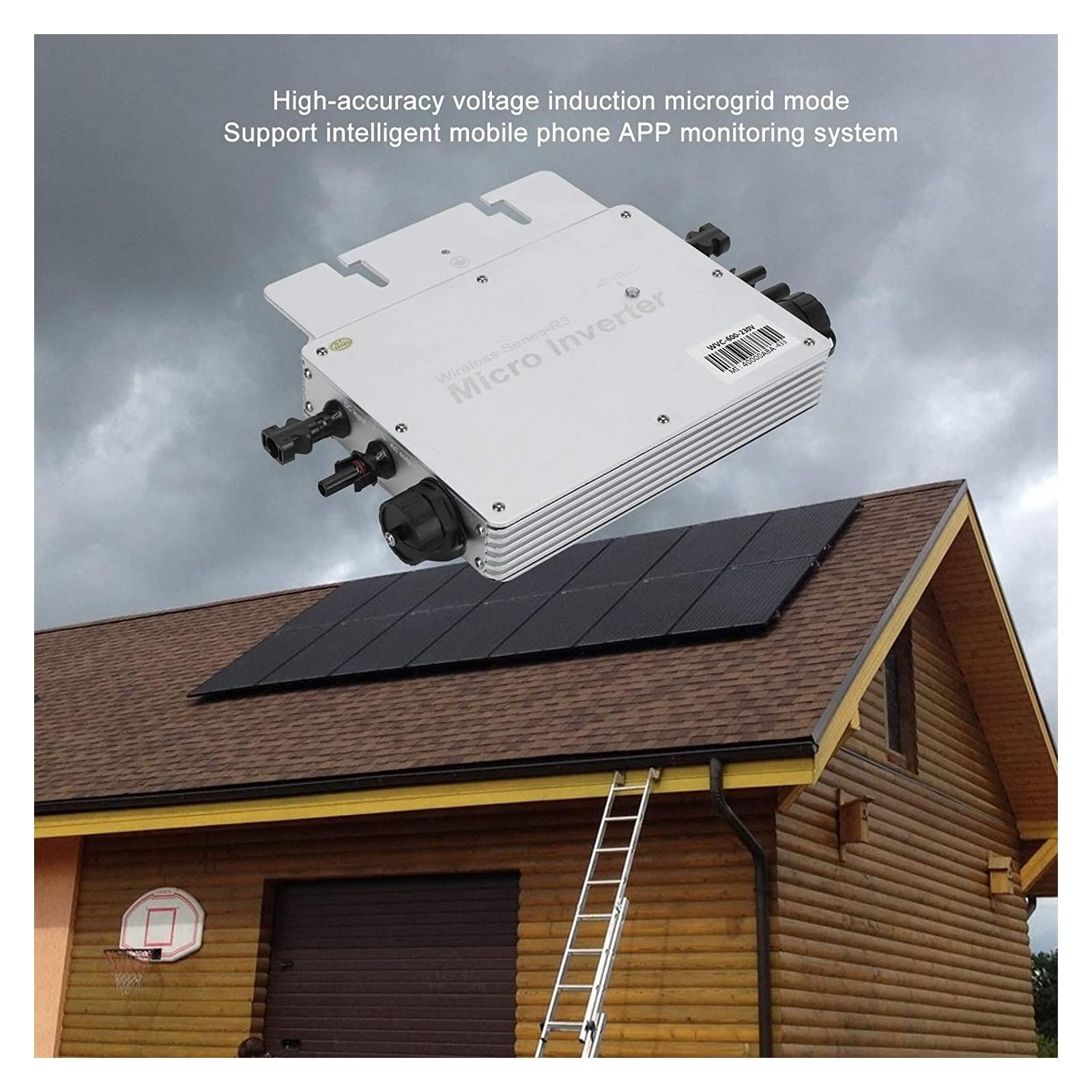 Falowniki sieciowe Micro Solar Inverter, monitorowanie konwertera słonecznego aplikacji telefonicznej z wieloma równoległymi stosami na dachu zewnętrznym dla systemu wytwarzania energii słonecznej Mał