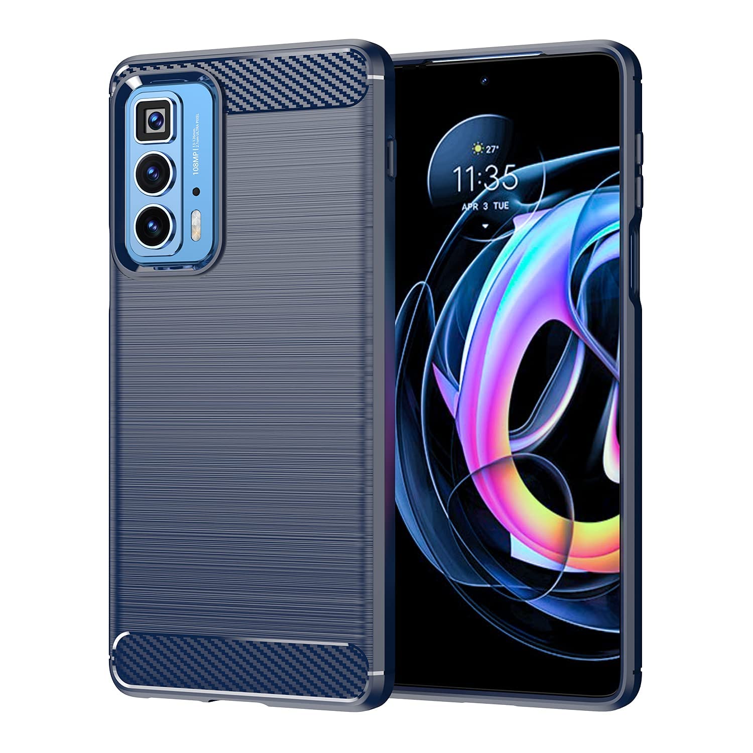 Lustree Motorola Edge 20 Pro Case, Shock-Absorption Carbon Fiber Felxible TPU Soft Silicon Full Body Protective Cover for Moto Edge 20 Pro (Deep Blue) (B09JC3ZZQB) Amazon Price History, Amazon Price Tracker