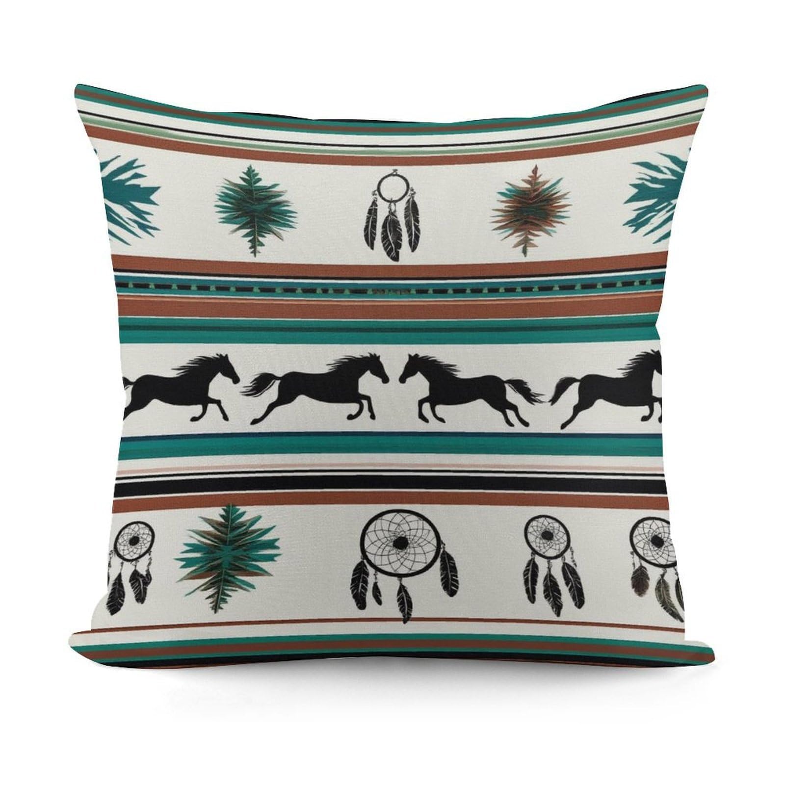 Smazdfxx Picture(643) Fashion Decorative Throw Pillow Covers Couch Cushion Case Soft Southwest Native American Ethnic Horse Dreamcatcher Art Pillowcases For All Seasons