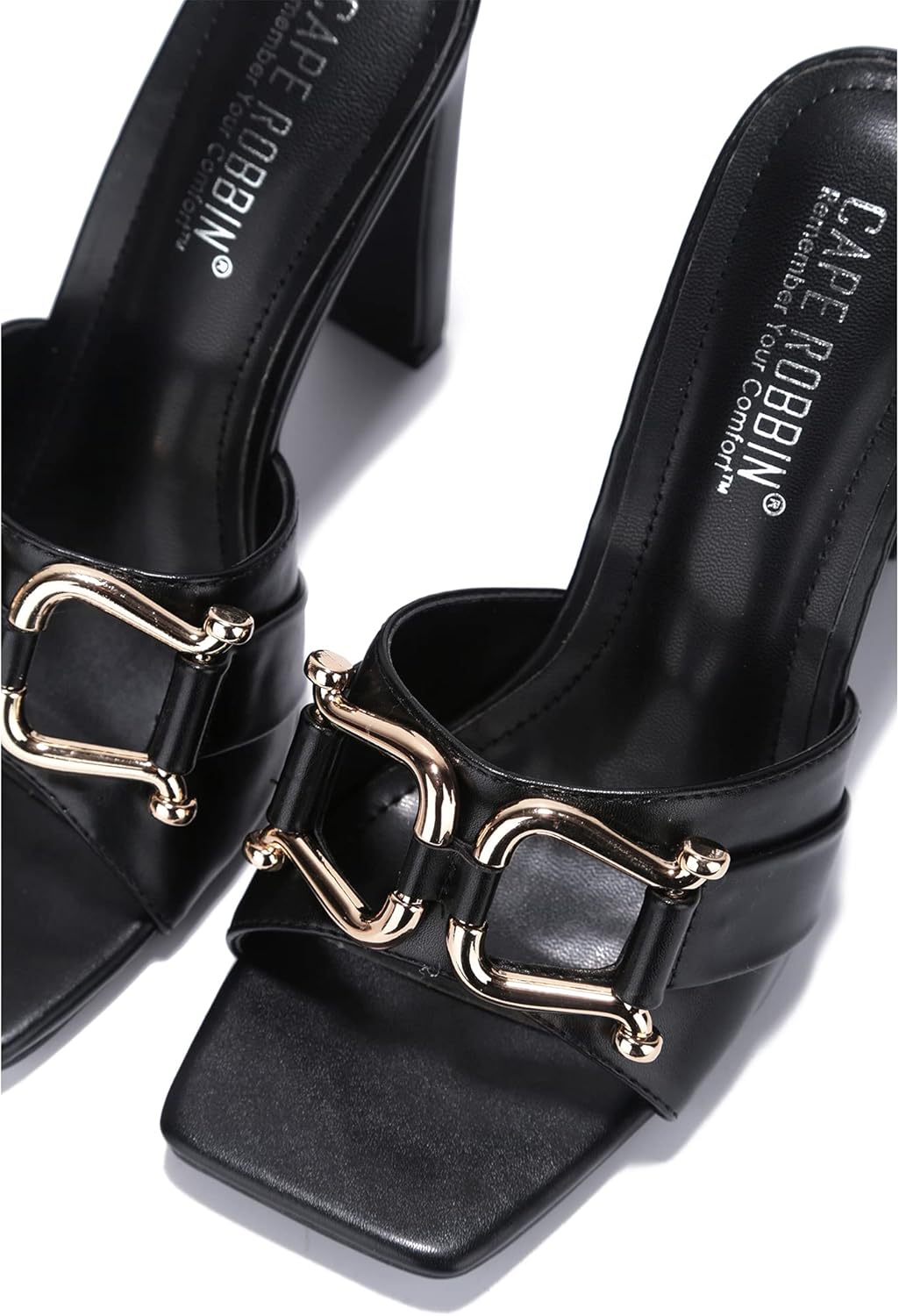 Cape Robbin Briar Sexy Stiletto High Heels for Women, Square Open Toe Shoes Heels - Image 2