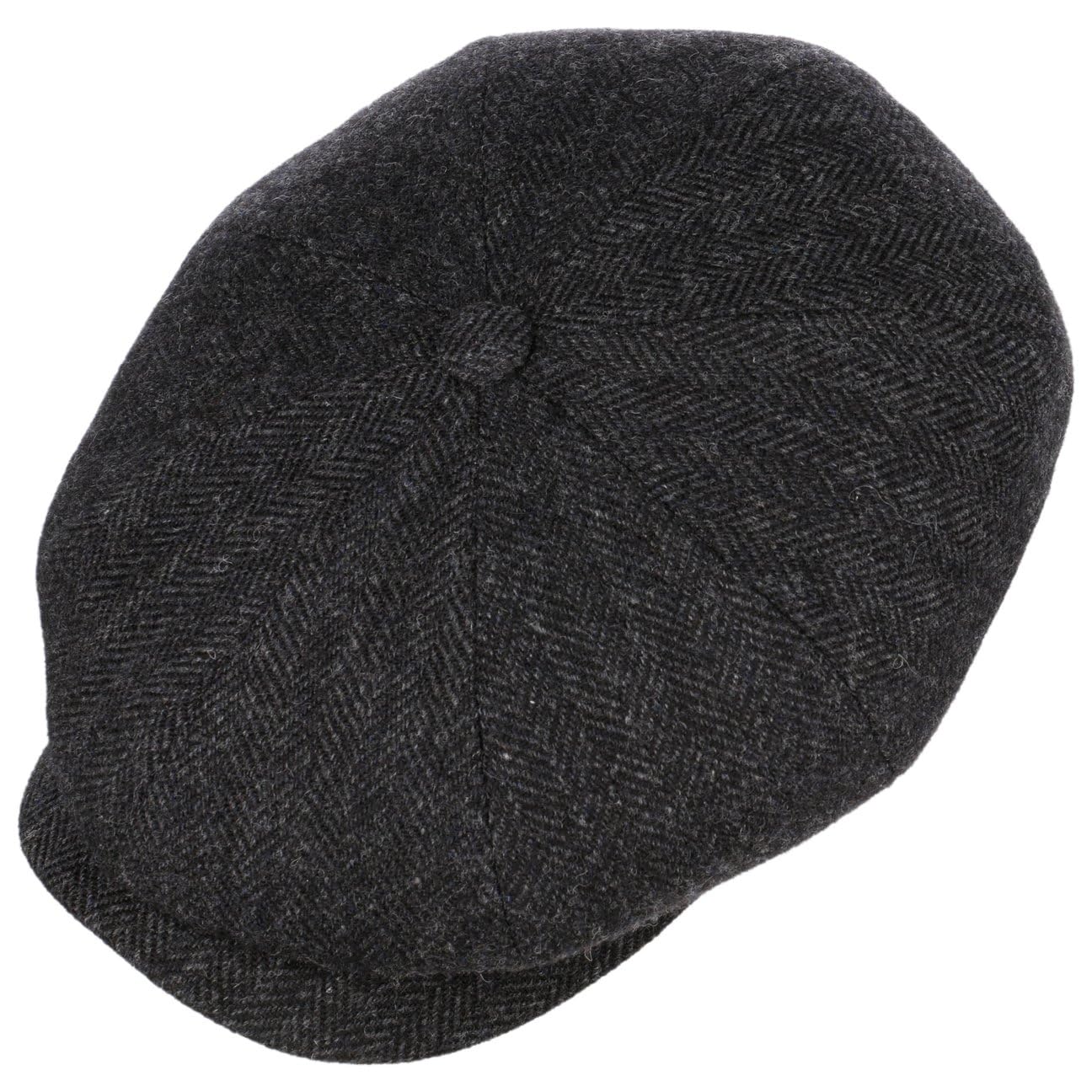 Stetson Hatteras Classic Ear Flaps Flatcap Schirmmütze Fischgrätmuster Wollcap Ohrenschutz Made in EU Herren Herbst Winter