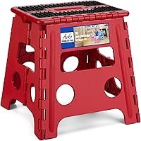 Vista 23 de ACKO Taburete de Escalón Plegable de 9 Pulgadas 300 lb de Capacidad, Taburetes de Escalón Plegables de Plástico para Niños y Adultos, Taburetes